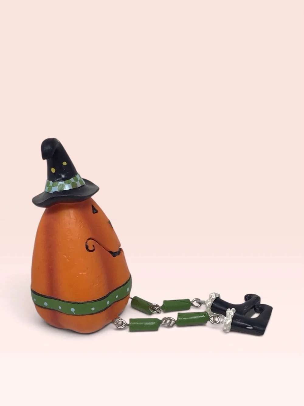 Anthropomorphic Set of Halloween Pumpkin  Shelf Sitters  Witches Jack-o'-Lantern